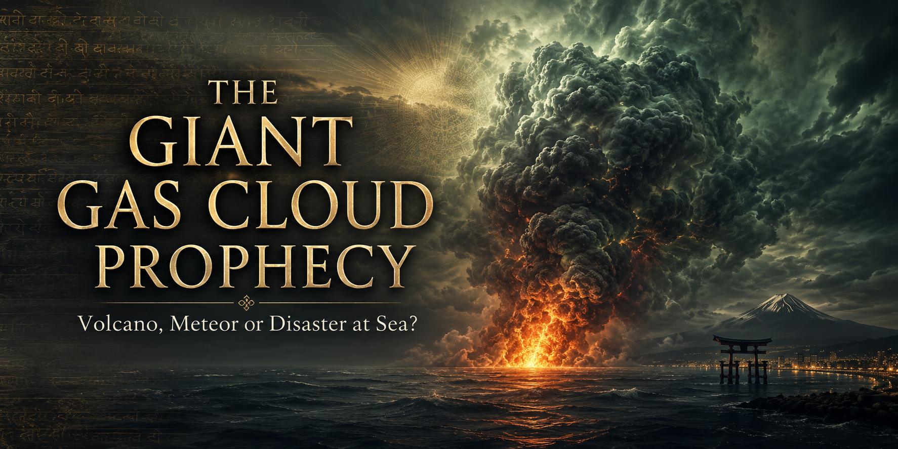 The Giant Gas Cloud Prophecy: Volcano, Meteor or Disaster at Sea?
